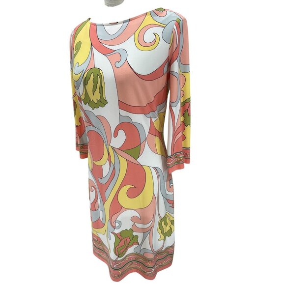 London Times Petite Psychedelic Swirl Dress 8P - Picture 2 of 7